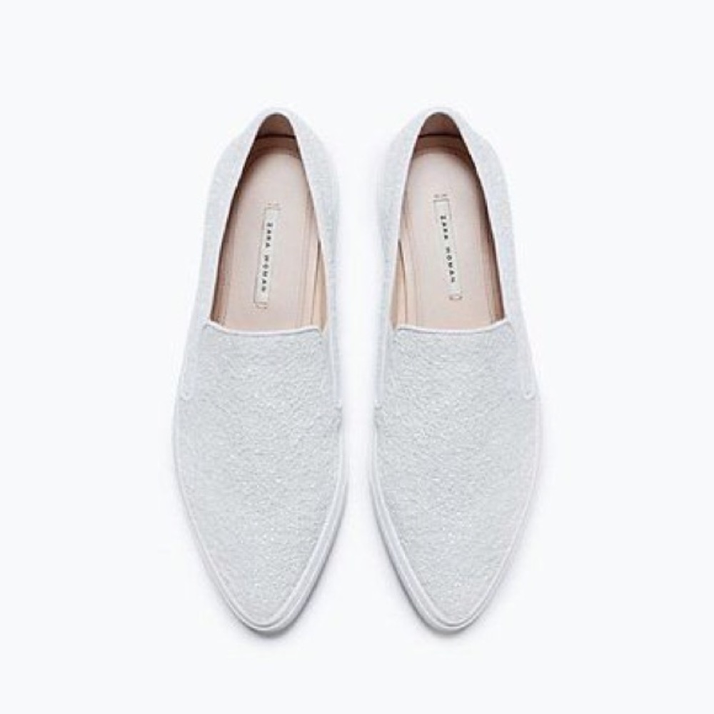 Zara White Plimsoll sneakers.